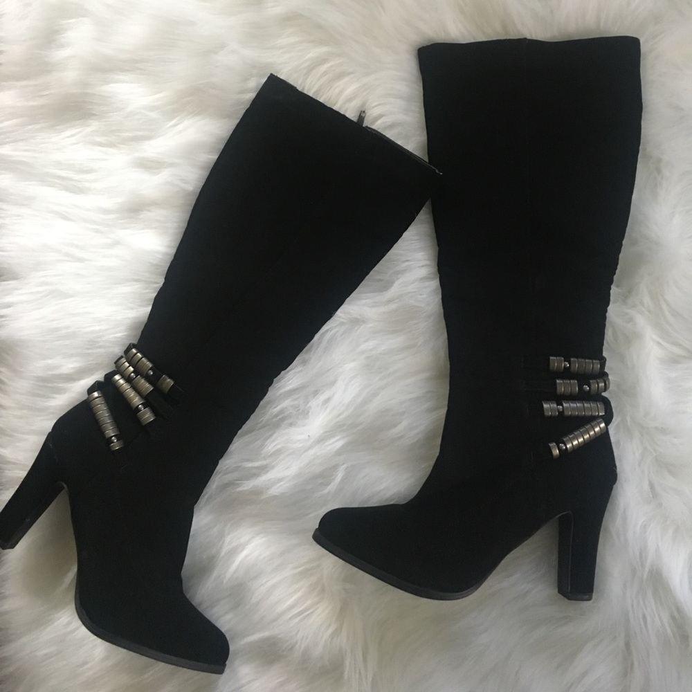 Black high heel boots