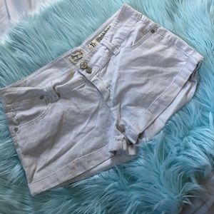 White jean shorts
