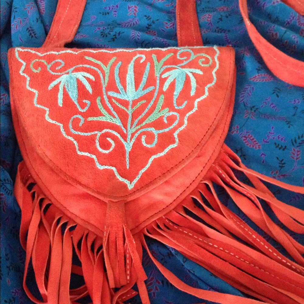 Red Embroidered Purse