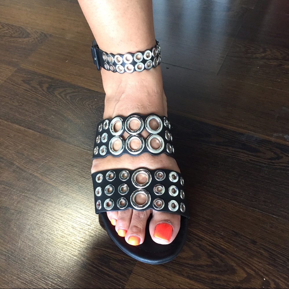 Vigo Fiore Black Silver Sandals - Picture 4 of 5