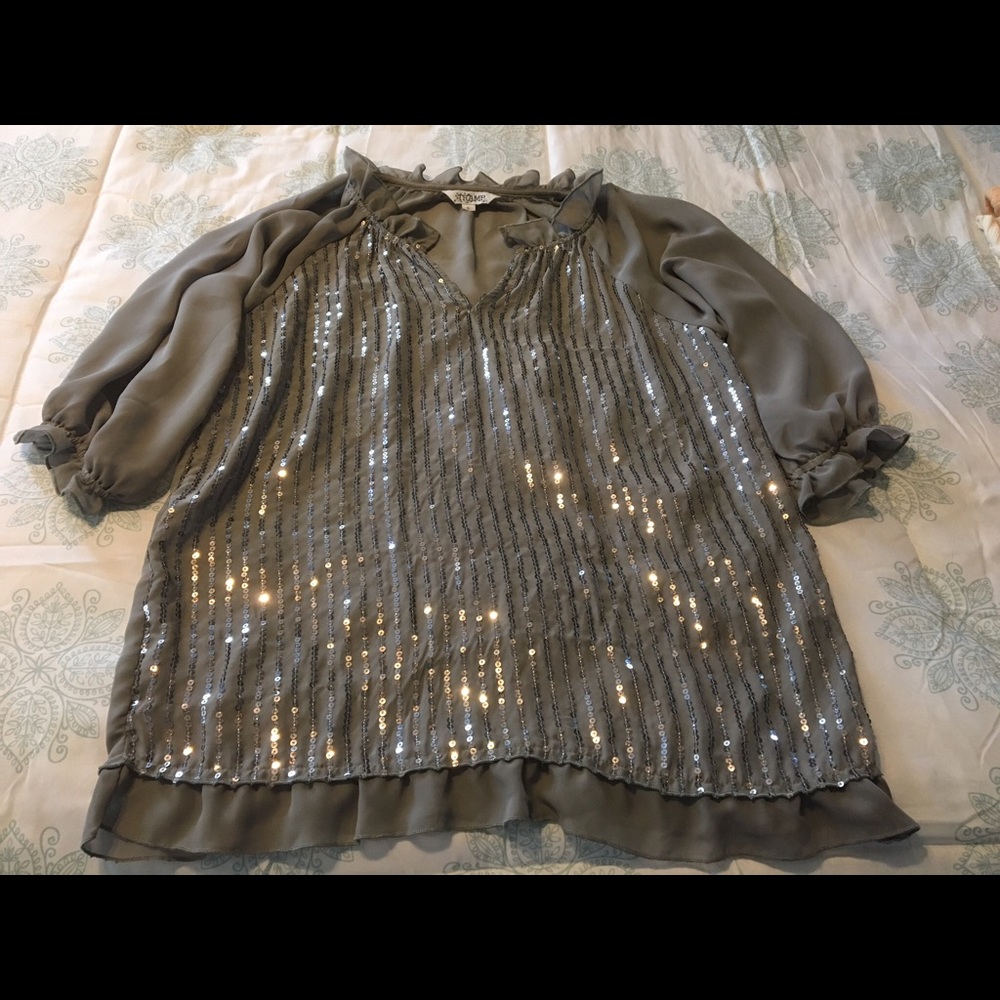 Sequined longline top