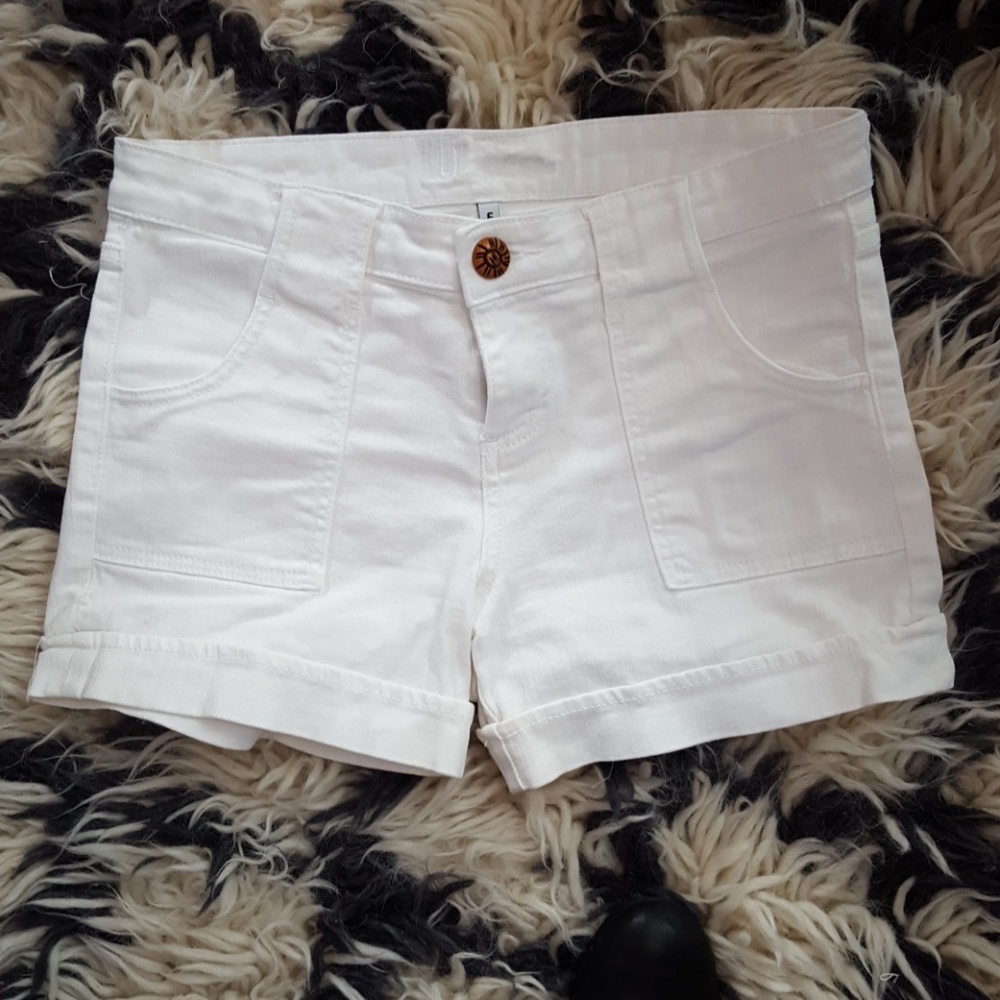 White jean shorts
