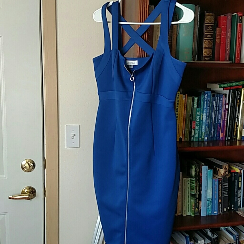 Calvin Klein Zip Front Sheath Dress