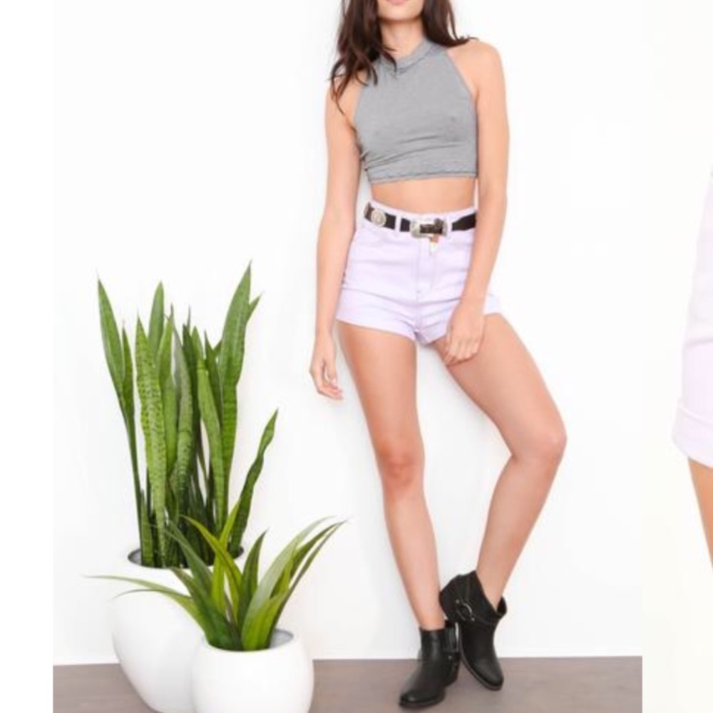 Minkpink lavender high rise shorts