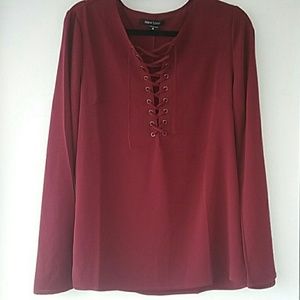 Lace-Up Peasant Top