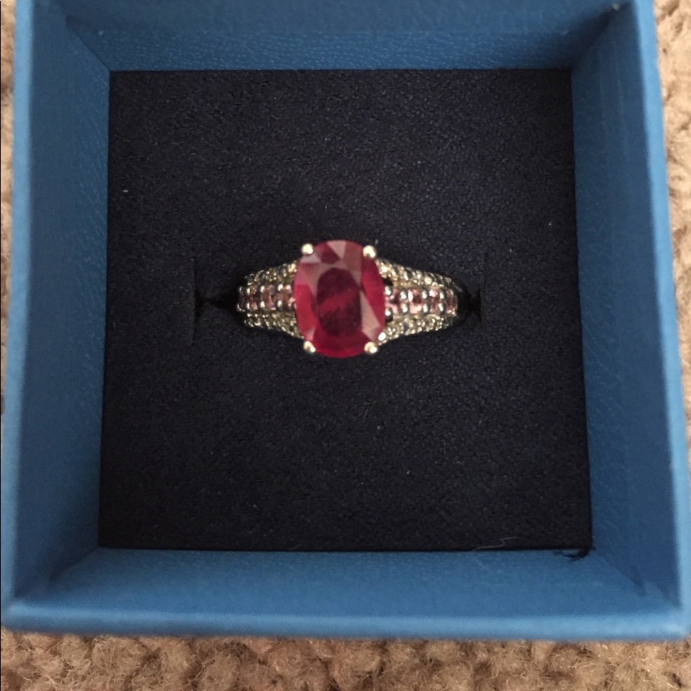 Ruby and silver ring
