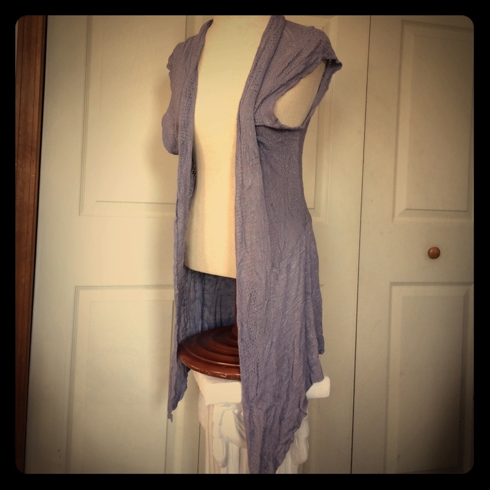 Large purple sleeveless sweater