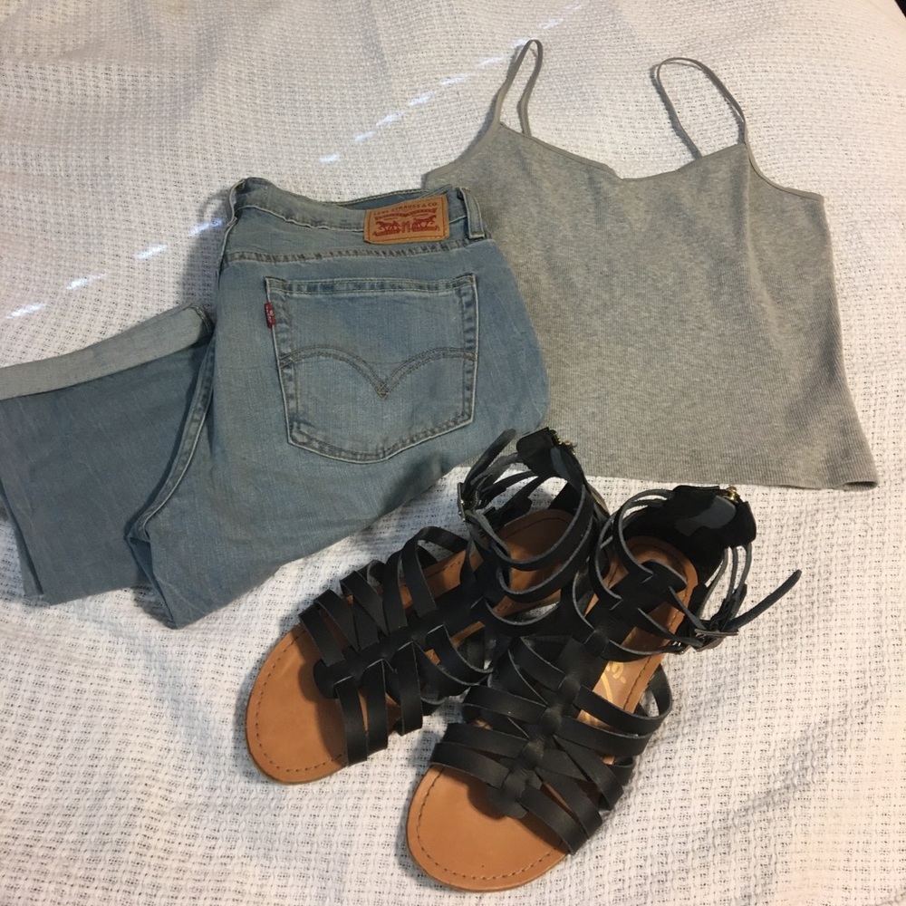 Black gladiator sandals