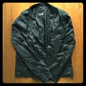 Men's Cafe Racer Nylon Schott Jacket Size M