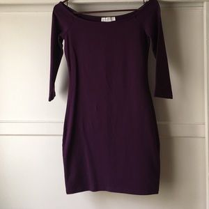 Purple Plum Off the Shoulder Bodycon Dress