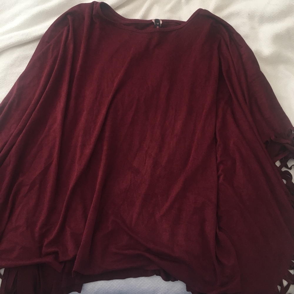 Maroon poncho
