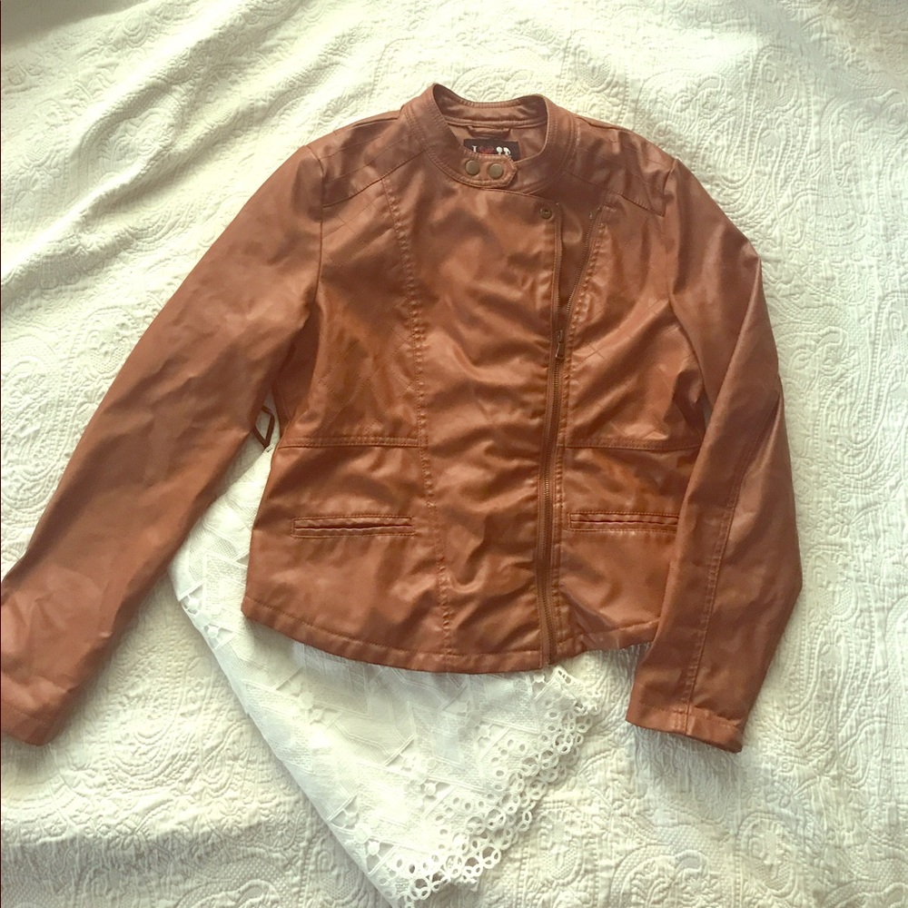 Brown faux leather jacket