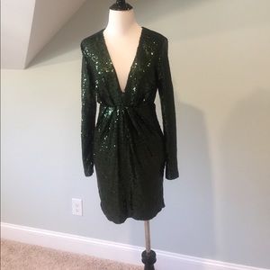 Dark green sequin dress