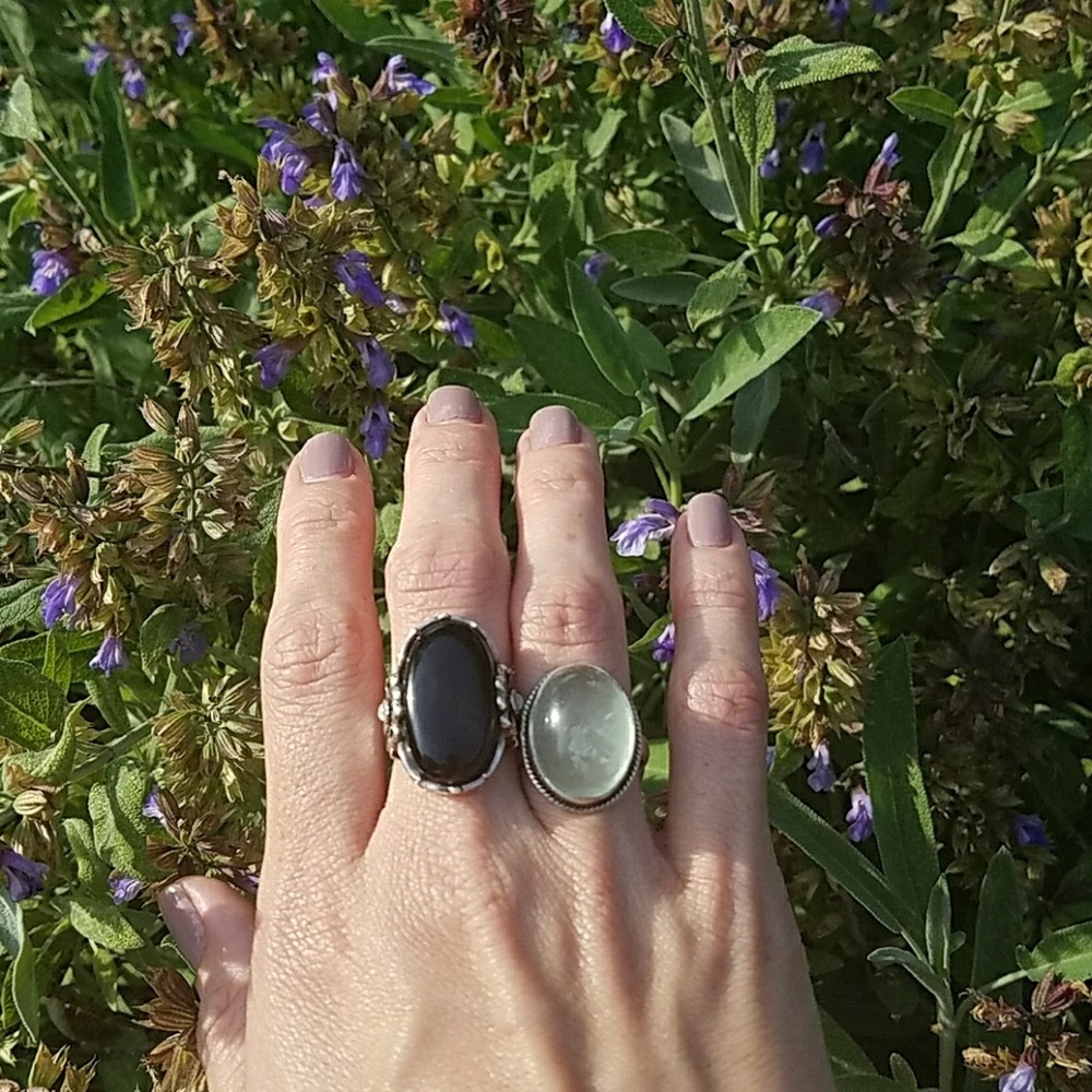 Phrenite and Sterling ring