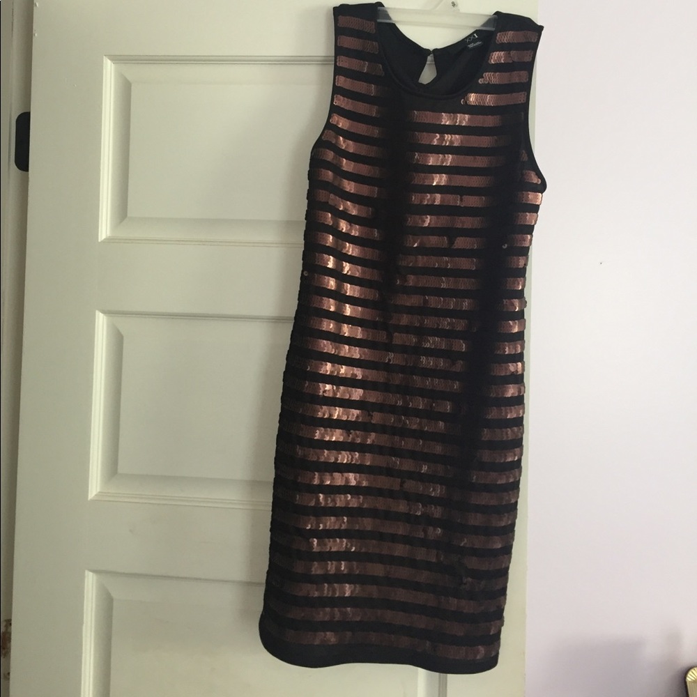 Shimmery black and bronze dress