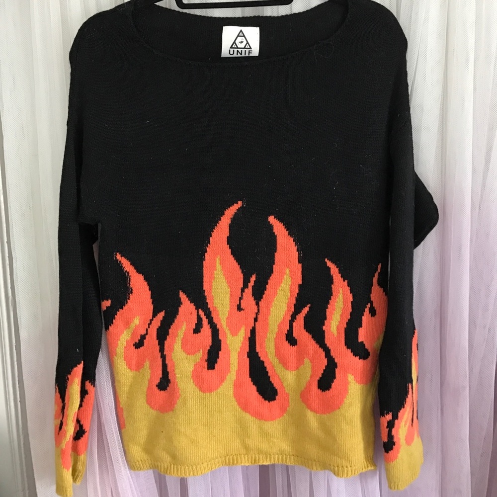 UNIF Turn of Burn Flames Sweater