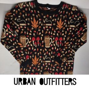 Urban outfitters BDG Weed sweater Beer cigarettes