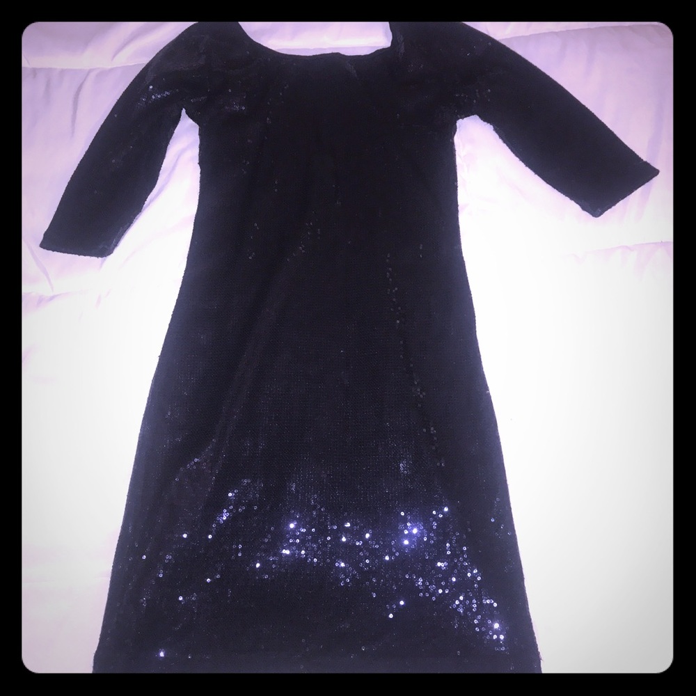Mini Navy Blue sequin cocktail dress