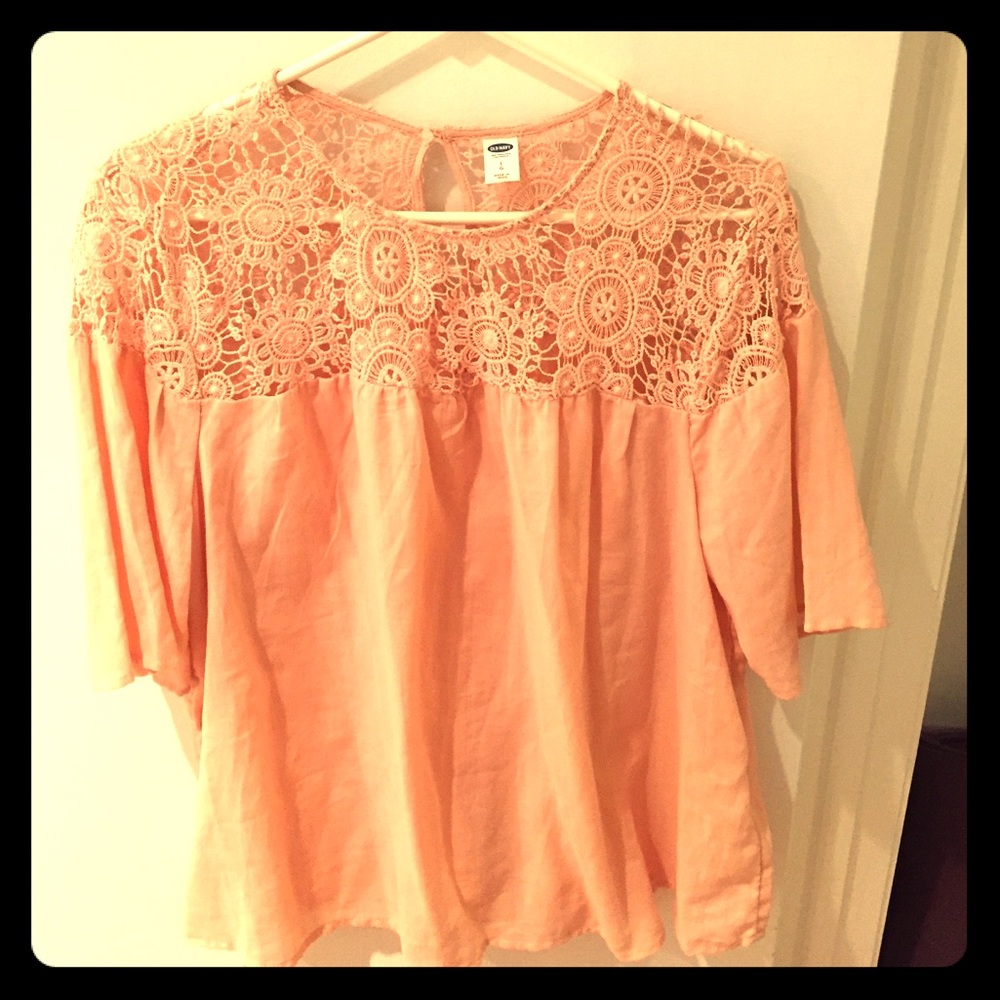 Old Navy peach peasant top NWOT