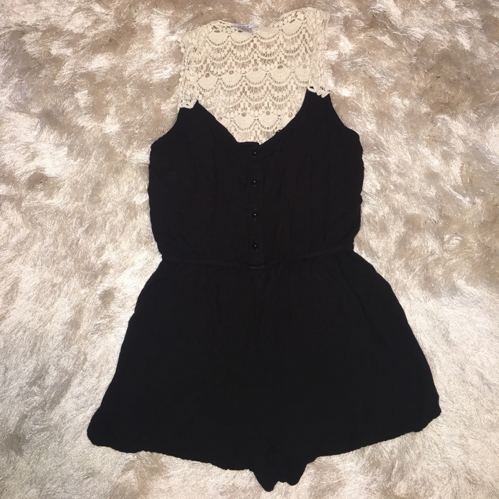 Black Floral Romper