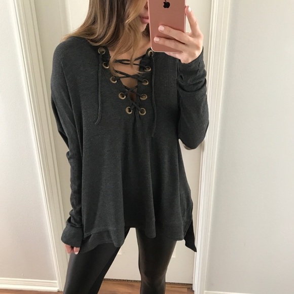 Tops - STUNNING LACE-UP TOP