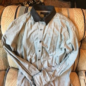 Banana Republic Men's Tailored Slim Black Collar