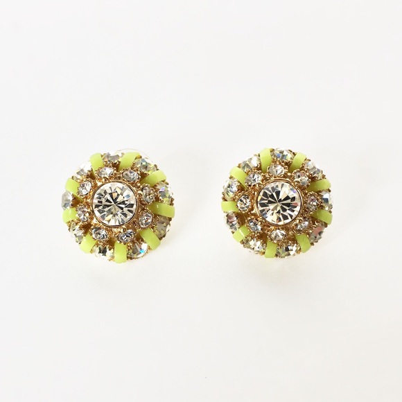 Kate Spade Green & Gold Crystal Statement Earrings - Picture 1 of 3
