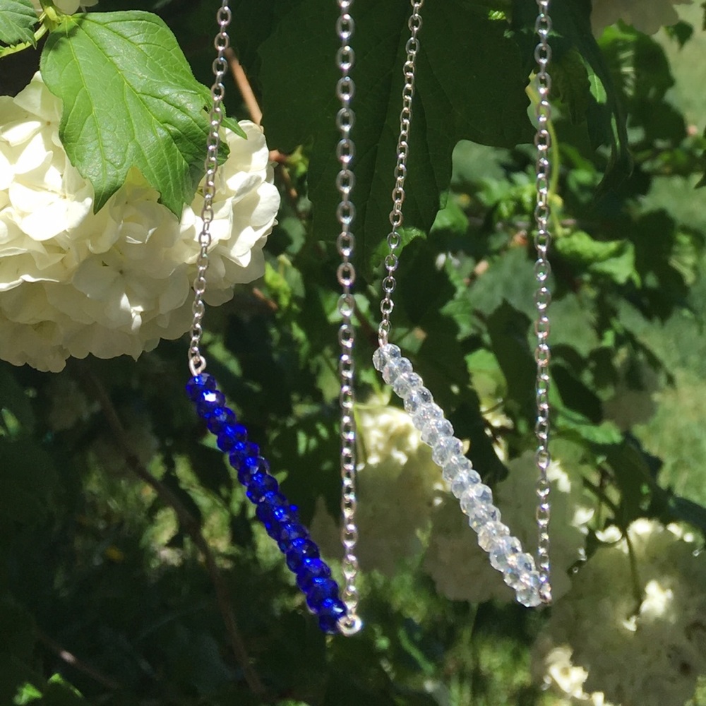 COLOR choice sparkly crystals necklace silver gold