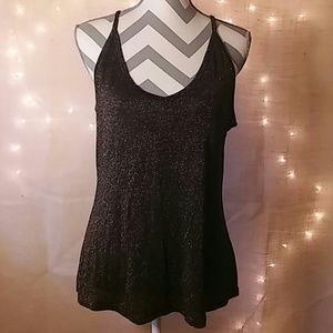 Black and Glitter Gold Top