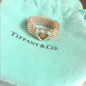 BRAND NEW Tiffany & Co. Silver Heart Mesh Ring