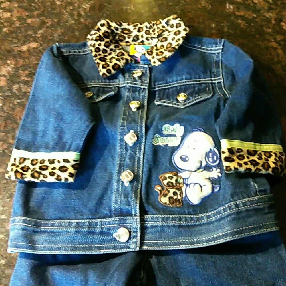 BABY SNOOPY DENIM JEANS & JACKET SET