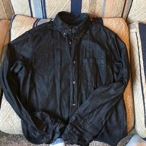 Banana Republic Black Denim Button Down