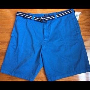Limoges Blue Club Room Cotton Chinos Shorts Belt