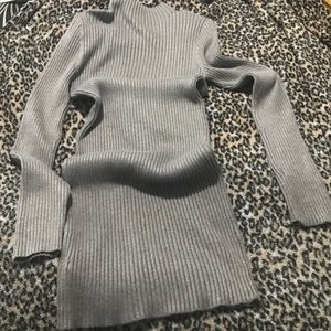 Long Sleeve Gray Dress