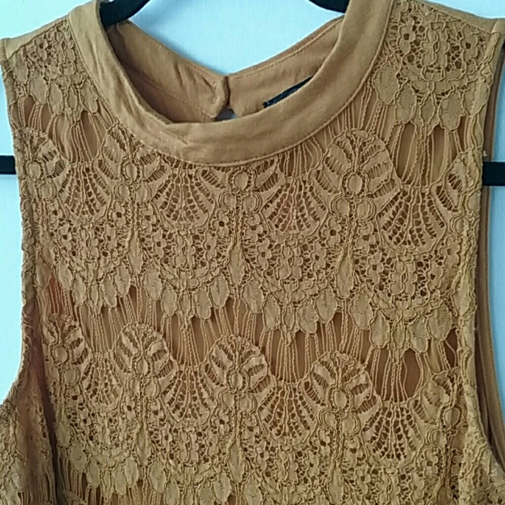 Mustard Lace Top - Picture 2 of 3