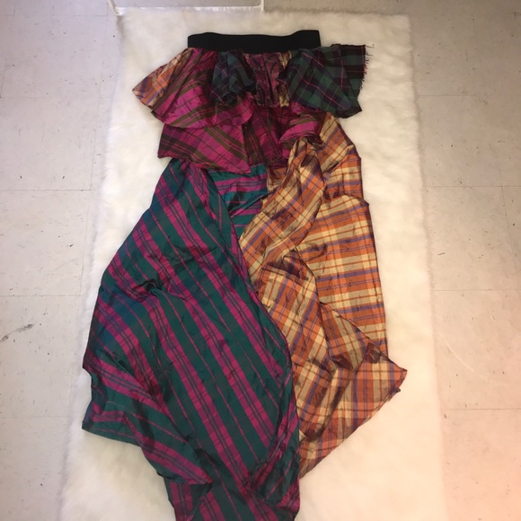 Skirts - Plaid High Low Maxi Skirt Skirts - Plaid High Low Maxi Skirt