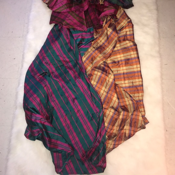 Skirts - Plaid High Low Maxi Skirt Skirts - Plaid High Low Maxi Skirt