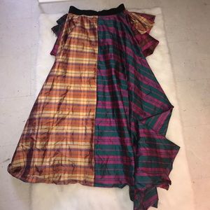 Skirts - Plaid High Low Maxi Skirt Skirts - Plaid High Low Maxi Skirt