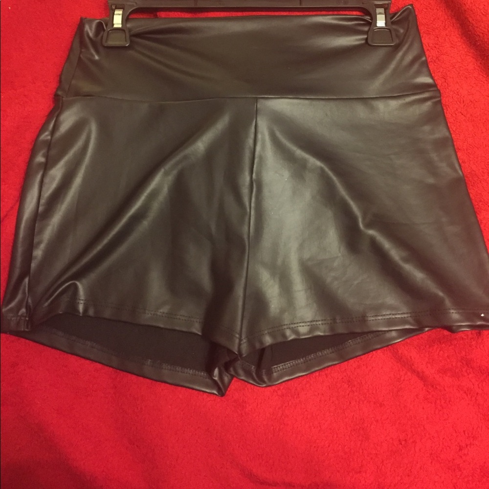 High waisted leather shorts!