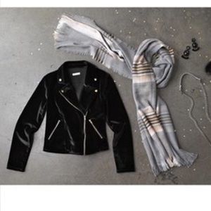 Leith velour moto jacket