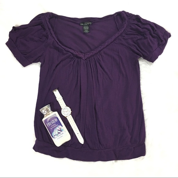 Plum Short Sleeve Top! - Picture 1 of 3