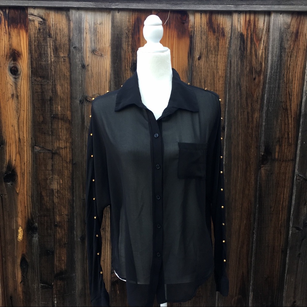 Studded Sheer Blouse