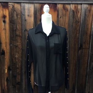 Studded Sheer Blouse