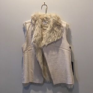 NWT- Jennifer Lopez Cream colored fur vest!