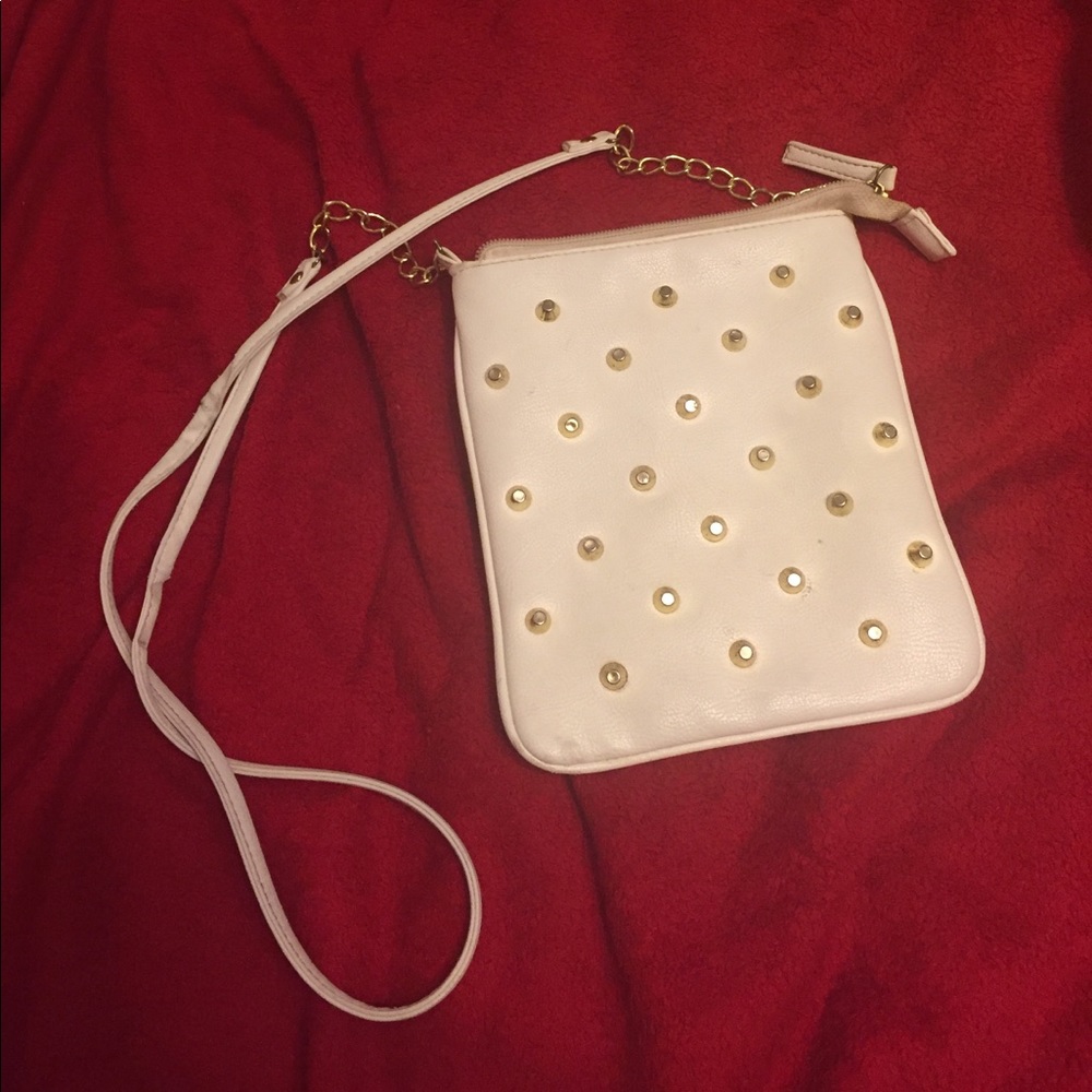 White and gold crossbody bag!