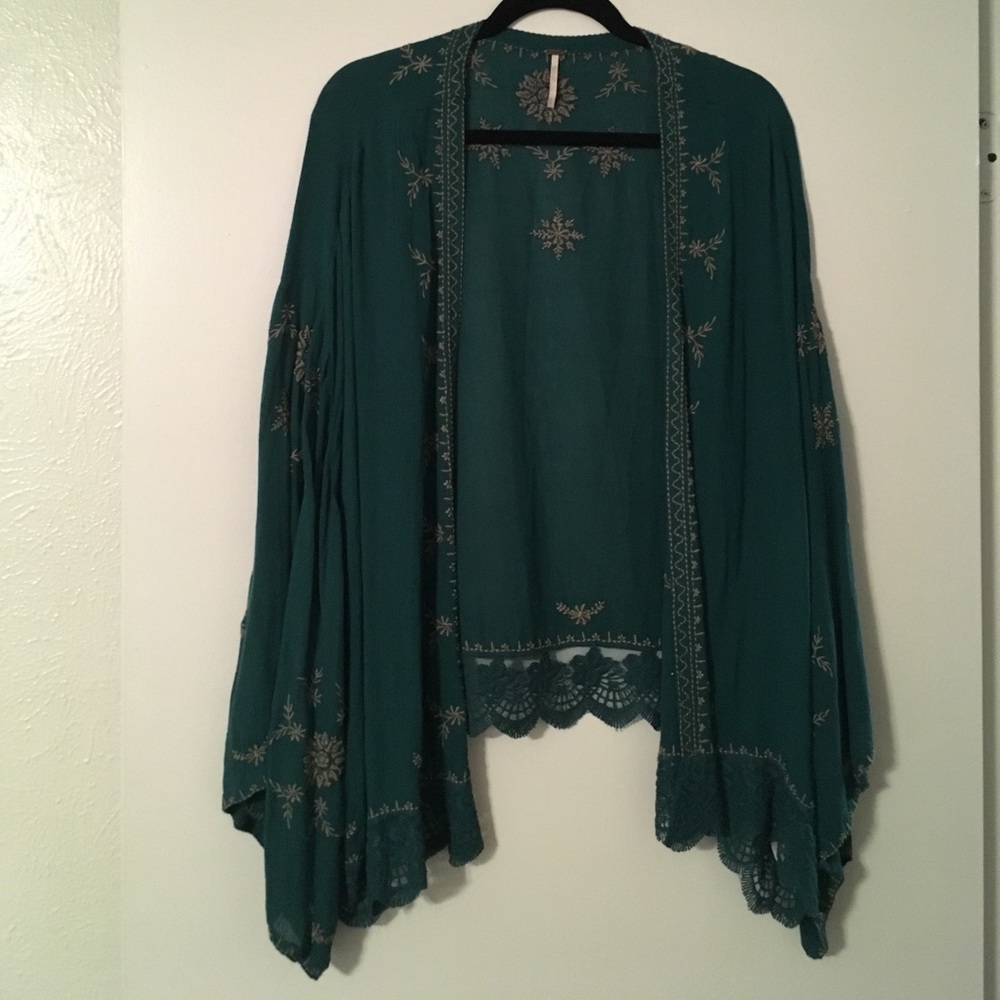Free People Embroidered Kimono, Size L