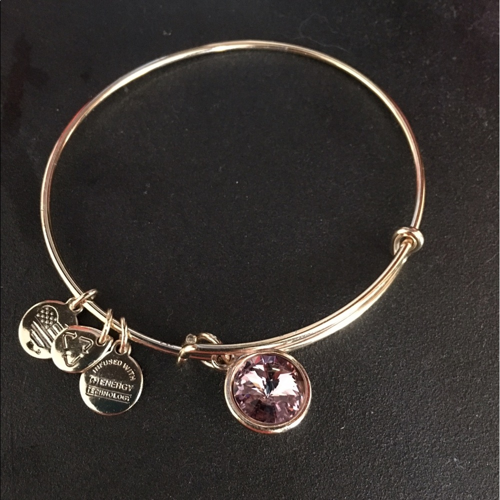 Alex and Ani bracelet, silver and pink