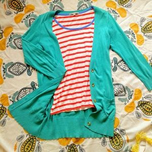 Seafoam Green Cardigan 3/4 Sleeve