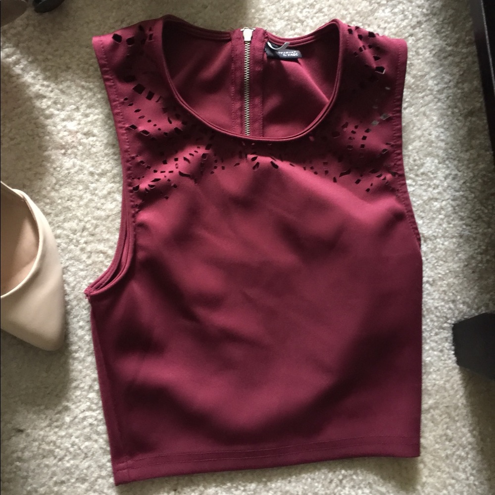 Burgundy crop top