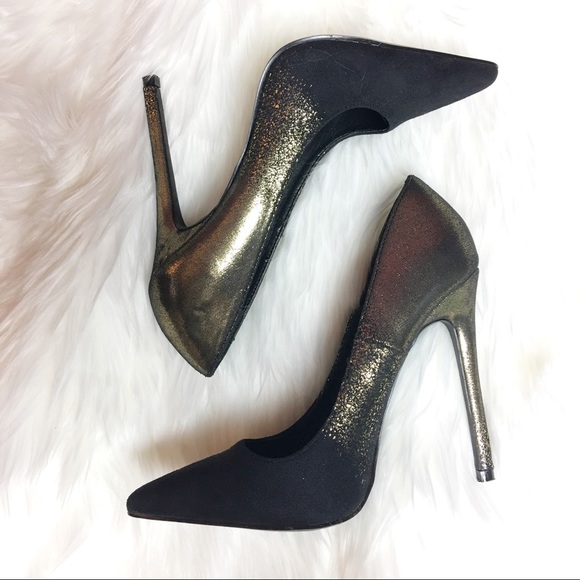 Shoe Republic LA Shoes - Shoe Republic LA Black/Gold Stiletto Heels